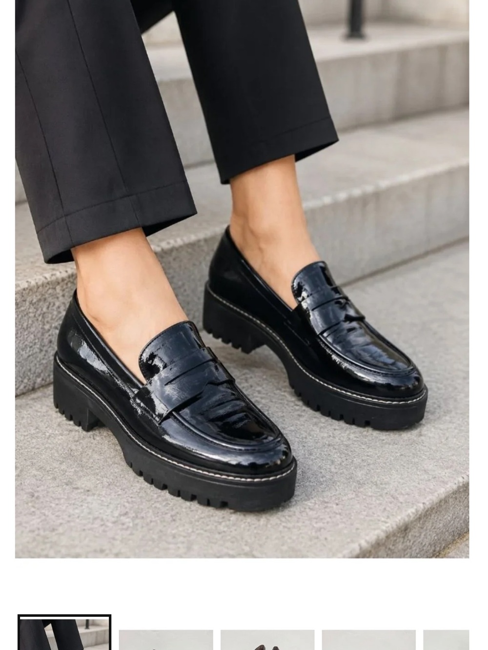 NWOT Franco Sarto Balin Loafer. Size 6. Color is Black Patent
